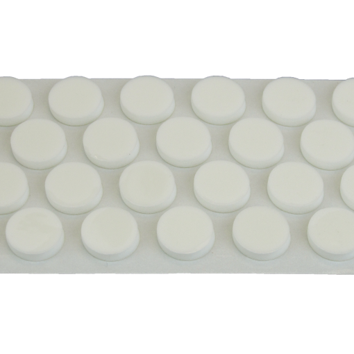 WHITE CD-DVD FOAM DOTS, 2500 PER ROLL