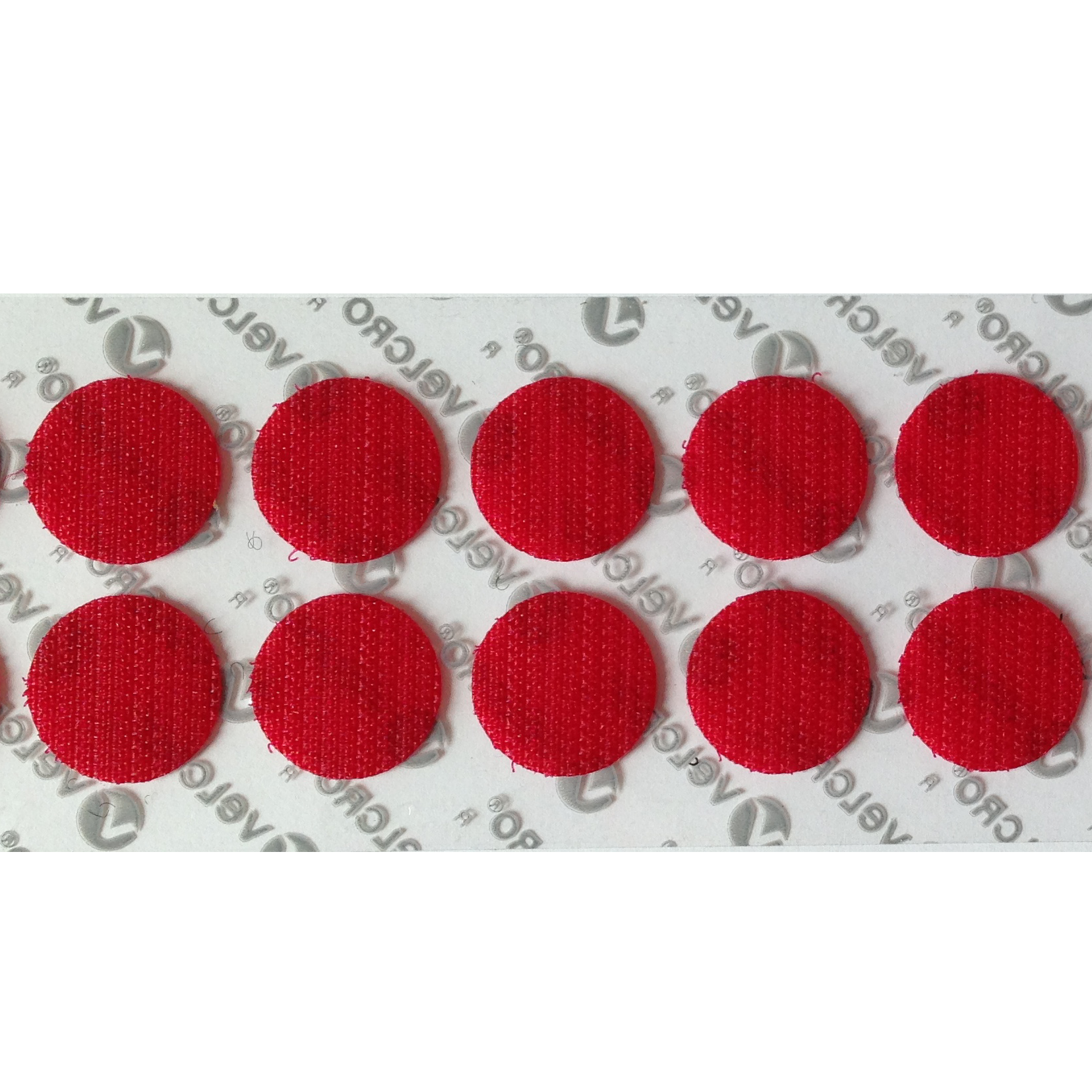 3/4" RED VELCRO® BRAND VELCOIN® HOOK ADHESIVE BACKED COINS, CIRCLES